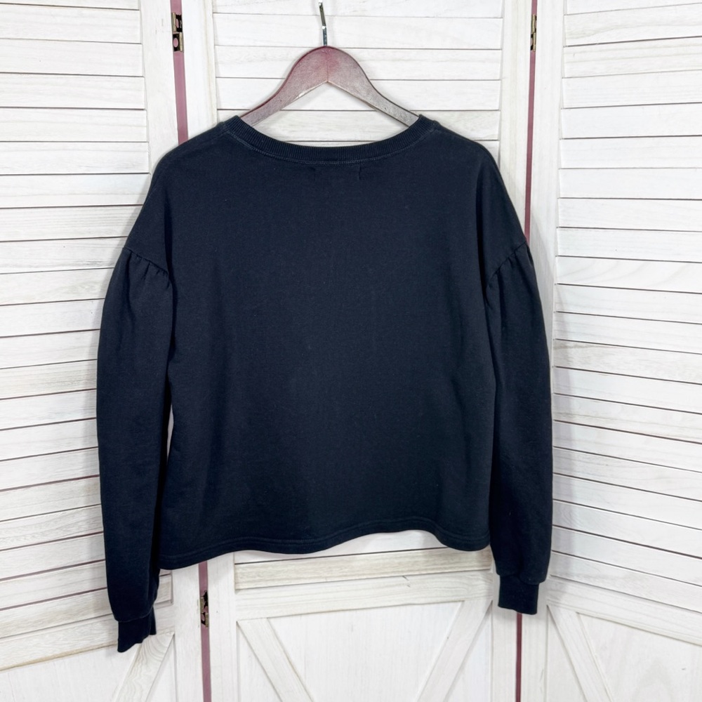 Jack & Rae Embroidered‎ Floral Cropped Sweatshirt Black XS - Picture 7 of 11